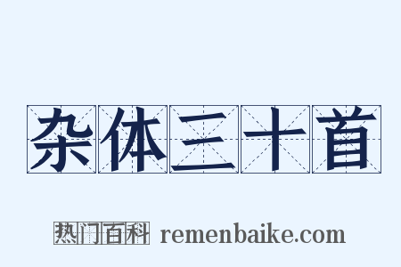 杂体三十首是什么意思的图片